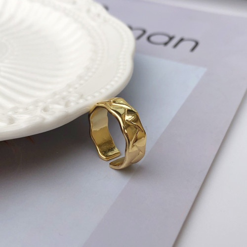 Open Ring Women Retro Cross Grain Index Finger Ring Design Versatile Simple Cool Hand Jewelry