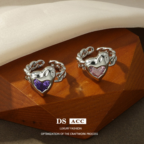 Love Ring Women Light Luxury Exquisite Chain Decoration Vintage Niche Design Index Finger Open Ring