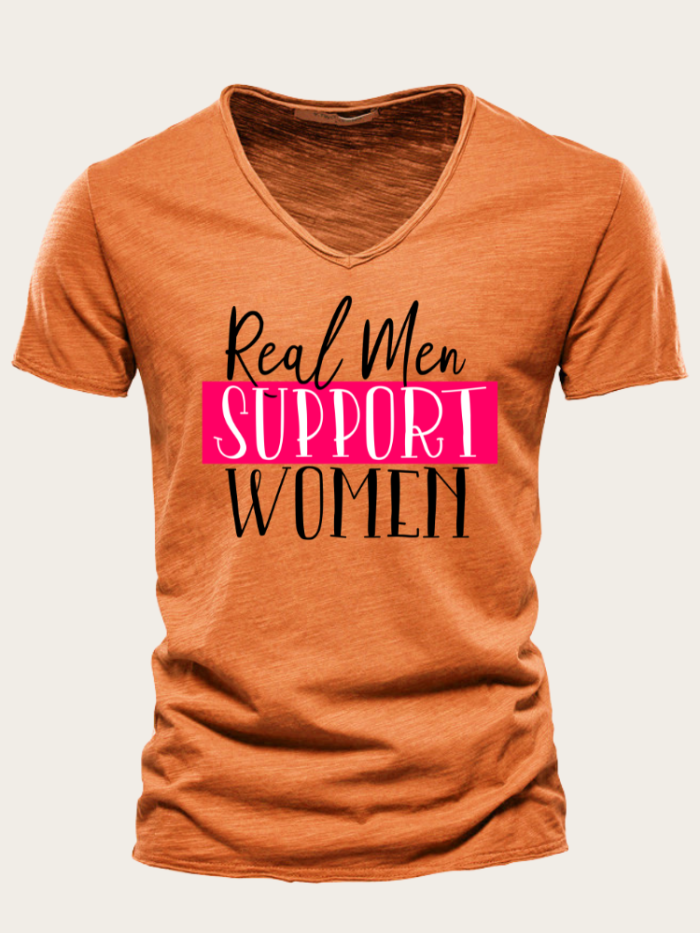 Real Men Support Women Shirts For Men 10 Colors Eco-Friendly Cotton Feminism Shirt Equality Shirt Activist Shirt Slim Cutting Men T Shirts
