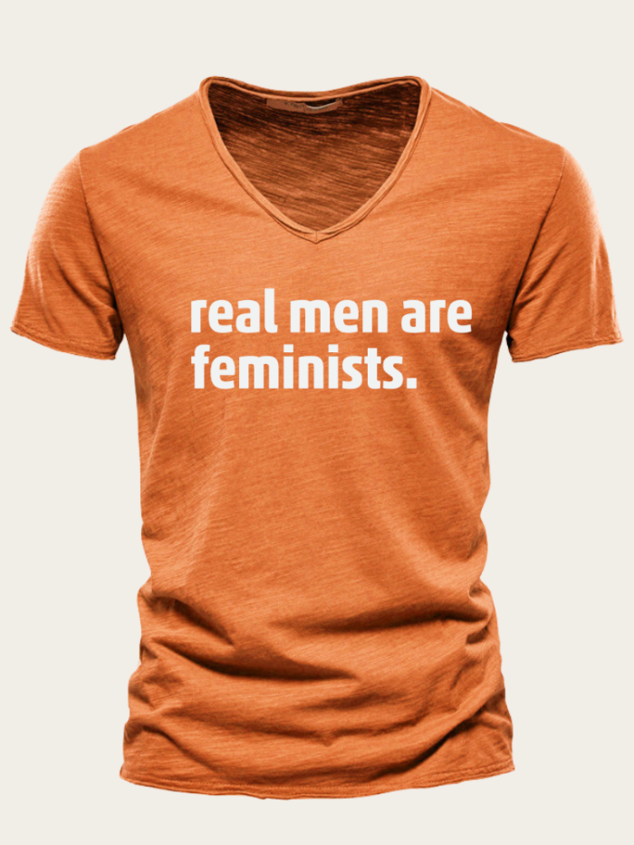 Real Men Are Feminists Shirts For Men 10 Colors Eco-Friendly Cotton Feminism Shirt Equality Shirt Activist Shirt Slim Cutting Men T Shirts