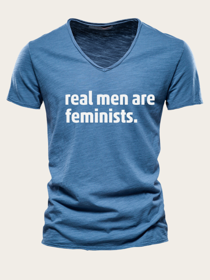Real Men Are Feminists Shirts For Men 10 Colors Eco-Friendly Cotton Feminism Shirt Equality Shirt Activist Shirt Slim Cutting Men T Shirts