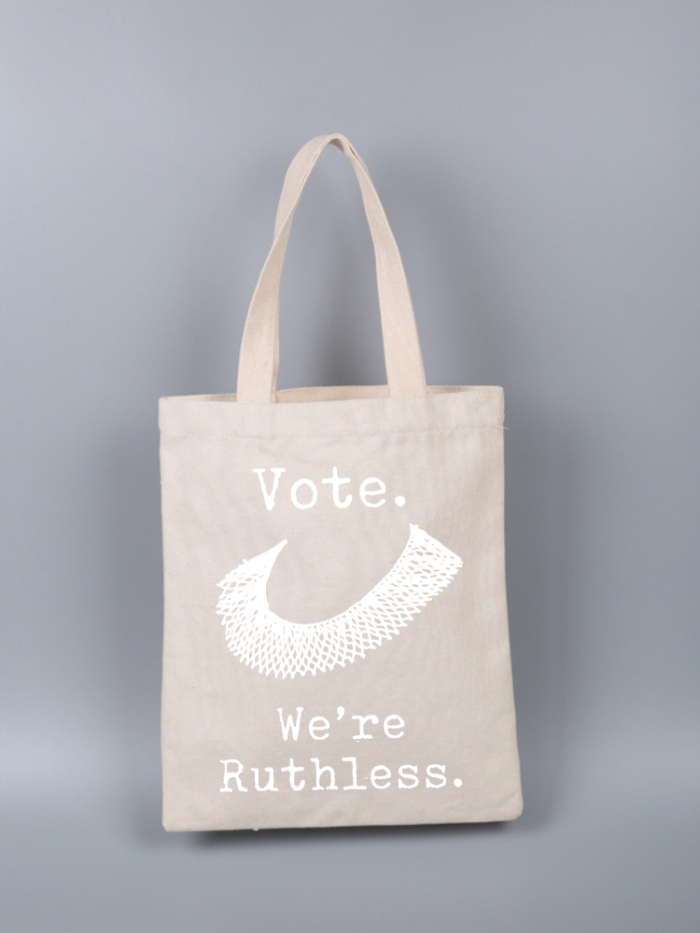 Eco-friendly Canvas Bag With Letter Print Vote, We Are Ruthless, Big Size 40CM-36CM