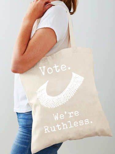 Eco-friendly Canvas Bag With Letter Print Vote, We Are Ruthless, Big Size 40CM-36CM