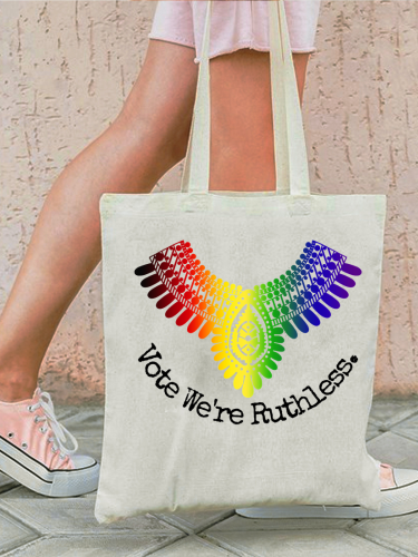 Eco-friendly Canvas Bag With Letter Print Vote We Are The Ruthless, Big Size 40CM-36CM