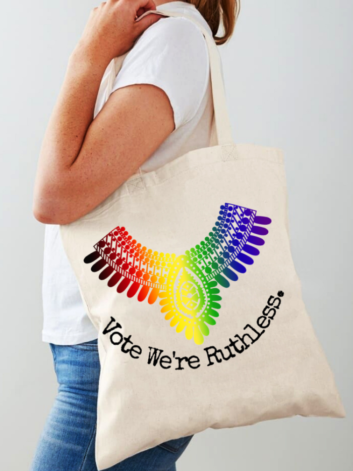 Eco-friendly Canvas Bag With Letter Print Vote We Are The Ruthless, Big Size 40CM-36CM