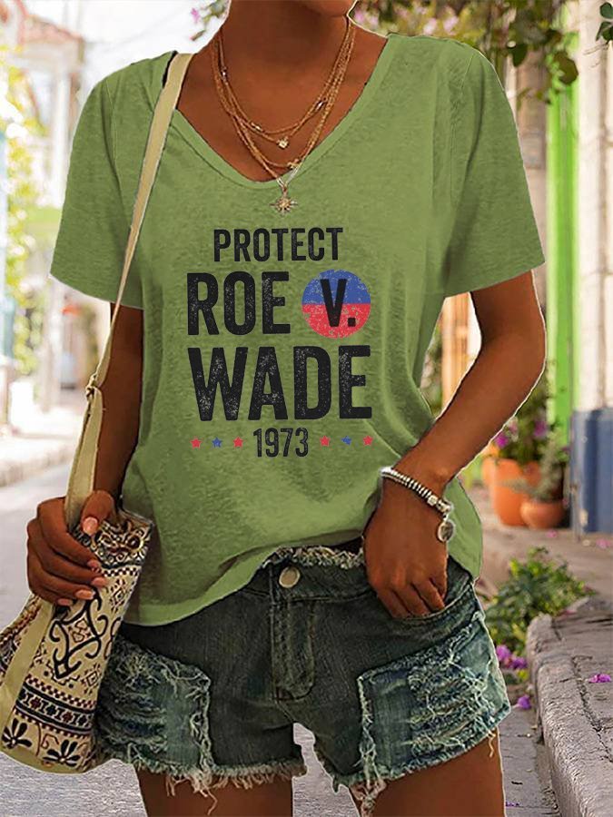 Women's Protect Roe vs. Wade 1973 Print Casual T-Shirt