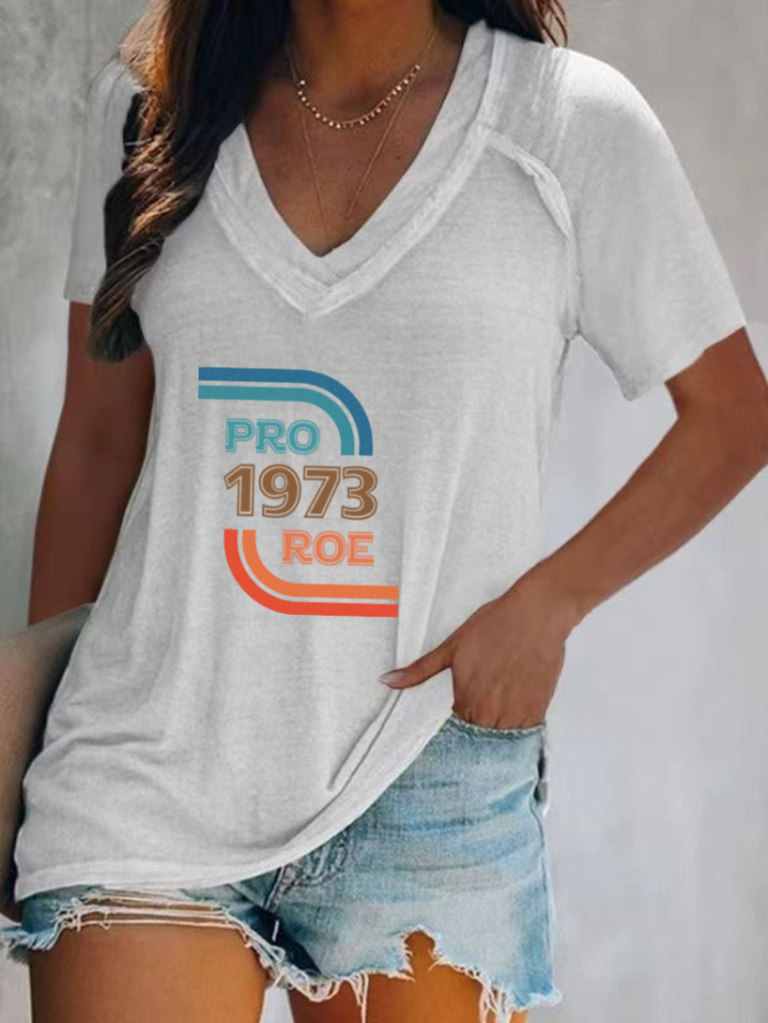 Pro 1973 Roe V Neck Short Sleeve T-Shirt