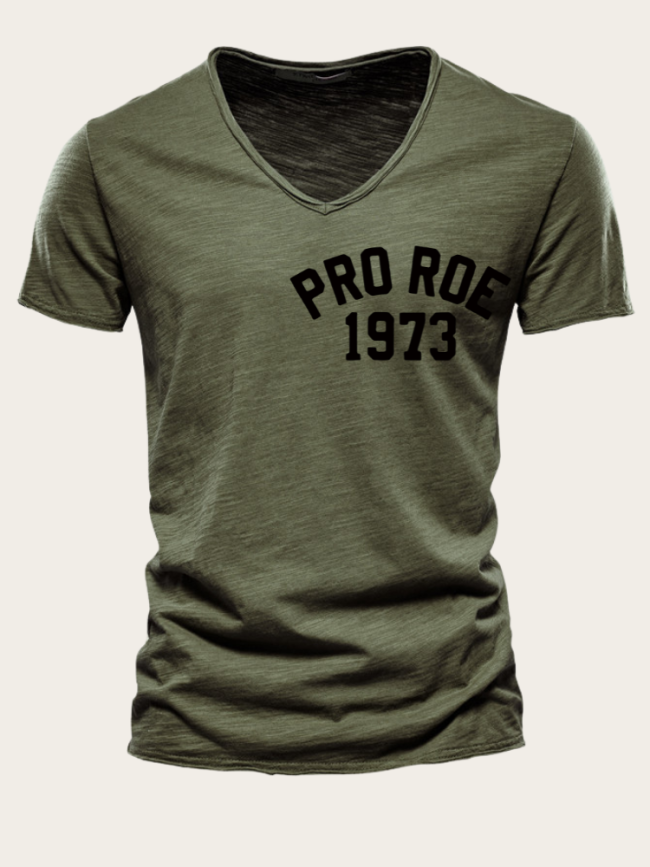 Pro Roe Shirt, 1973 Pro Roe Protest Men Shirt, V Neck Slim Cutting Short Sleeve Men T Shirts 10 Colors