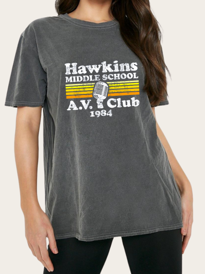 Hawkins Middle School A.V Club 1984 Shirt For Girl Women ST Inspired Women Print Tee