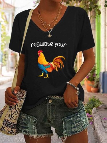 Women Regulate Your Cock Funny V-Neck Tee