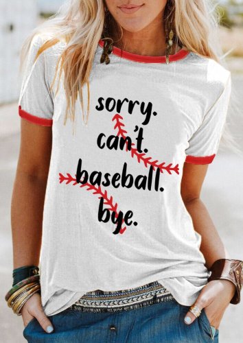 Women's Sorry Can't Baseball Bye Casual Tee