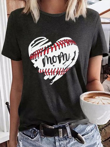 Women's Women's Mom Baseball Print Short Sleeve T-Shirt