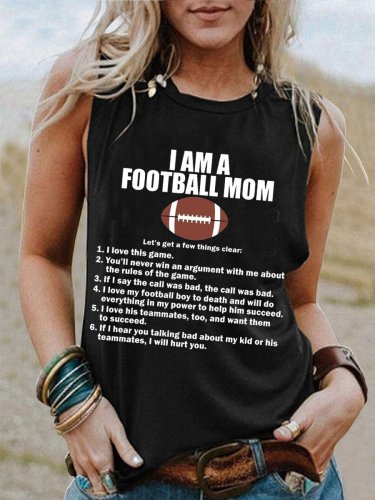 Women's I Am A Football Mom Print Tank Top