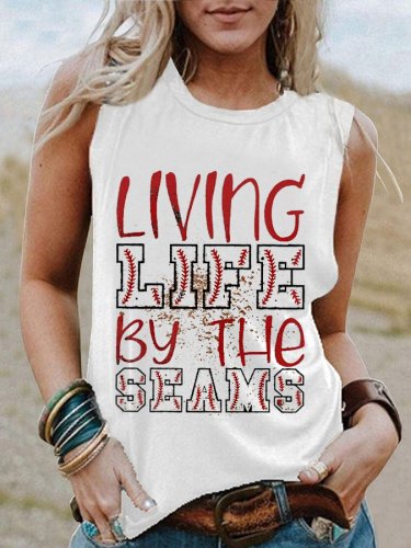 Women's Living Life By The Seams Casual Sleeveless T-Shirt