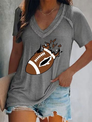 Women's Casual VoteRugby Missile Printed T-shirt