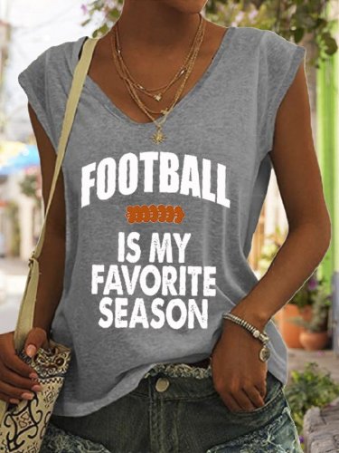 Women's Football Is My Favorite Season Print T-Shirt
