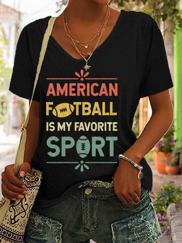 Women's American Football Is My Favorite Sport Print T-Shirt