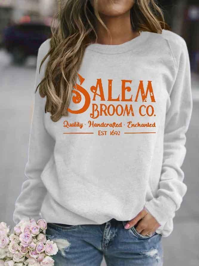 Women's Halloween Salem Broom Co Sweatshirt