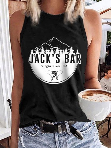Women's River Bar Print Sleeveless T-Shirt