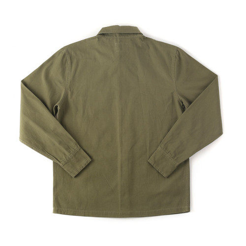 Men's  Military Canvas Long Sleeve Shirt Jacket Boxing Rabbit Embroidery  Thickened Canvas Khaki Vintage Jacket For Fishing,Hunting,Outdoor,Work Suit