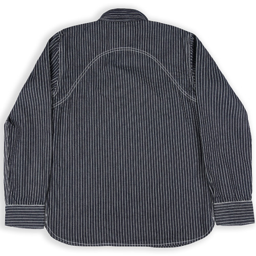 Men's Cotton Vertical Black & White Stripe Shirt Thickened Denim Jacket  Denim Jacket For Fishing,Hunting,Outdoor,Work Suit