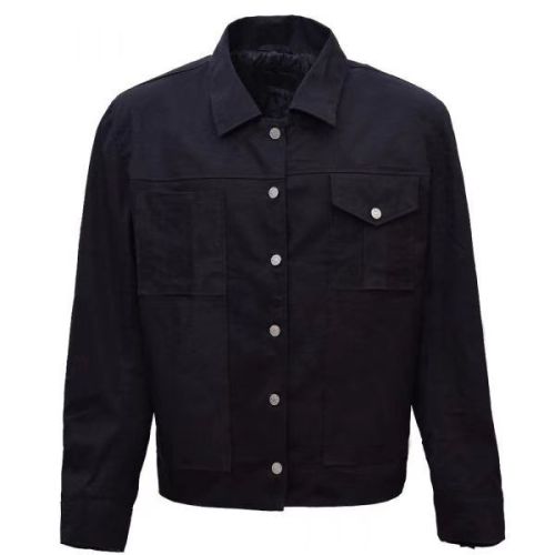 Men's Cotton Canvas Varsity Black Trucker Jacket Dress Like rip /Cole Hauser TV Rip Stone Wheeler  Jacket