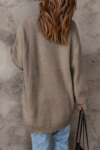 Women's Sweater Cardigan Rib-Knit Button Front Longline Cardigan