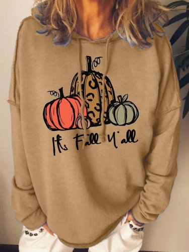 Women It's Fall Pumpkin Halloween Loose Sweatshirts