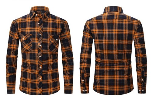 Men's Brown Buffalo Cotton Brushed Plaid Shirt Jacket For Men Ri/Cole Hauser Fans Dutton Ranch  Oversize Long Sleeve Ture To US Size