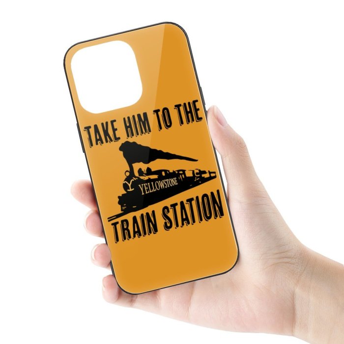 Take him to train station Print Women/MenGlass case iPhone 14 Great Gifts for Y stone Rip Ranch TV Series Fans