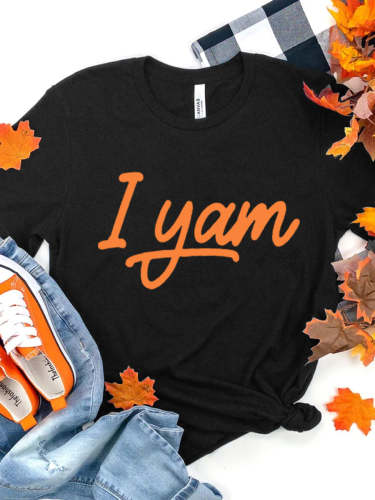 Couples Black & Orange She's My Sweet Potato I Yam T-shirt For Thanksgiving, Christmas Gifts