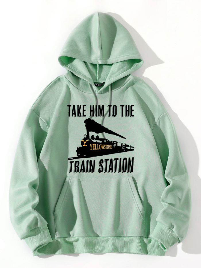 Men Lightweight Soft Hoodie Take Hime To Stain Station For Men/Women Soft Cotton Relex Fit Yellow Rip Stone Quotes Hoodie Sweatshirt
