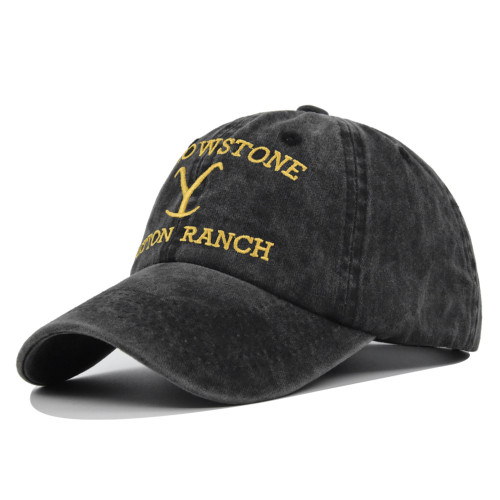 Y Letter Dutton Ranch Embroidered Baseball Cap old embroidered duck tongue sun shading wide brim baseball cap