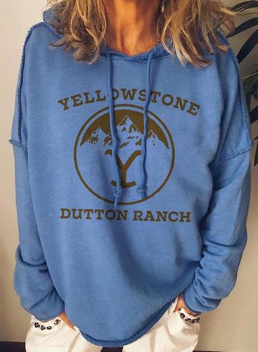 Women's Yellow Dutton Ranch Hoodie Drawstring Blue Hoodies
