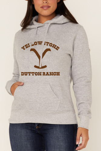 Women Yellow Print Of Dutton Ranch cowgirl style Y Dutton Ranch women's hoodies