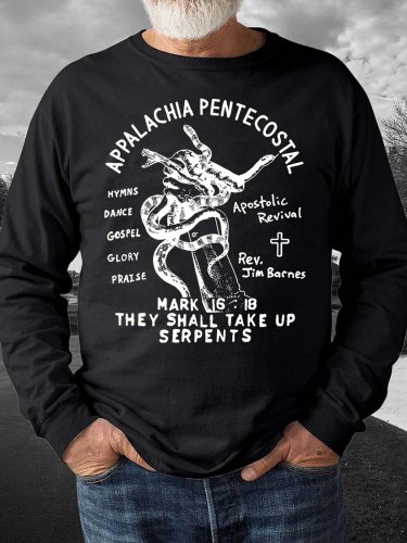 Men’s Appalachia Pentecostal They Shall Take Up Serpents Casual Regular Fit Sweatshirt