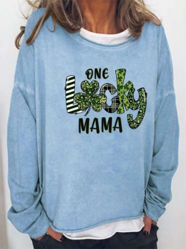 One Lucky Mama Crew Neck St Patty's Day Sweatshirt