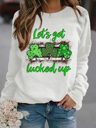 St Patrick's Day Fashion Print Long-Sleeve Sweatshirt