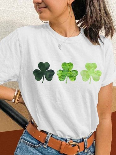 Women's St. Patrick's Day Let The Shenanigans Begin Lucky Shamrock Casual Tee
