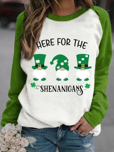 Women's Here For The Shenanigans Print Casual Sweatshirt