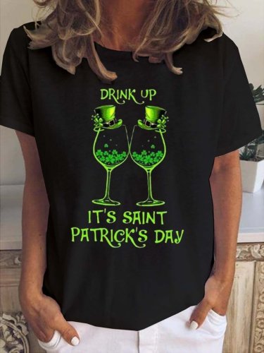 Drink Up It's Saint Patrick's Day Lucky Shamrock Women's Shirts & Tops