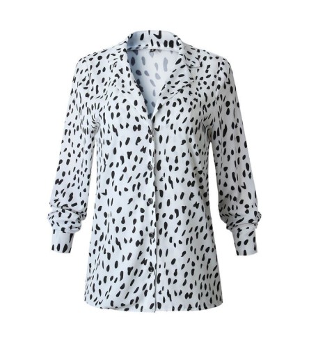 Women Fashion Leopard Printed Button Long Sleeve Blouse S-3XL