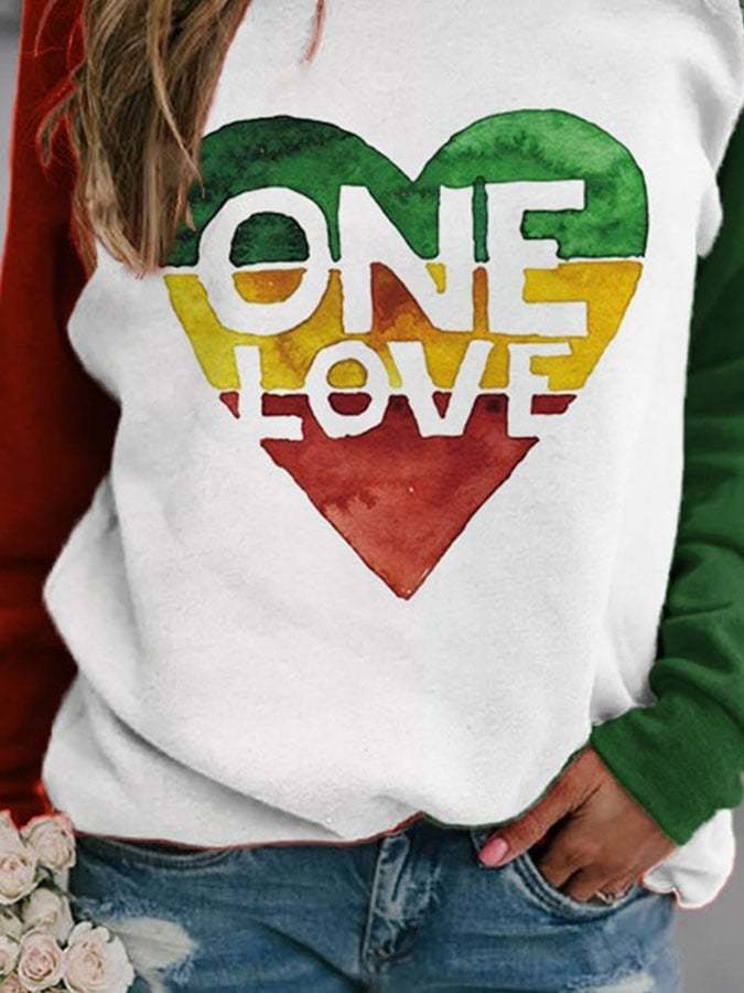 One Love Contrast Sweatshirt