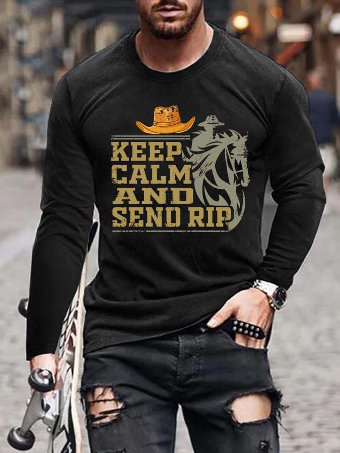 Men's Keep Calm And Send Rip Print T-Shirt