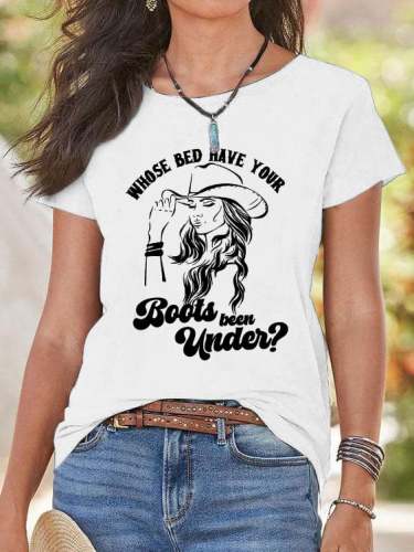 Women's Shania Whose Bed Has Your Boots Been Under?Nashville Country Music Pint T-shirt