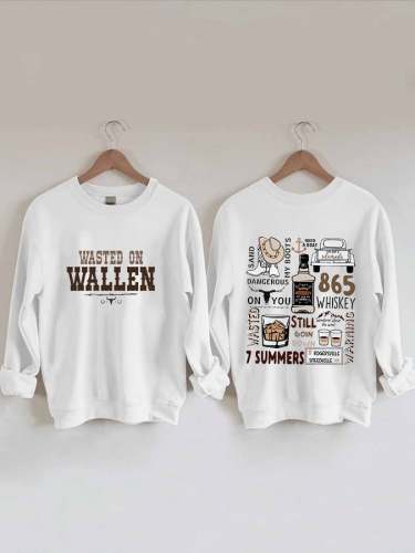 Women's Wallen Wasted On You Western Print Sweatshirt