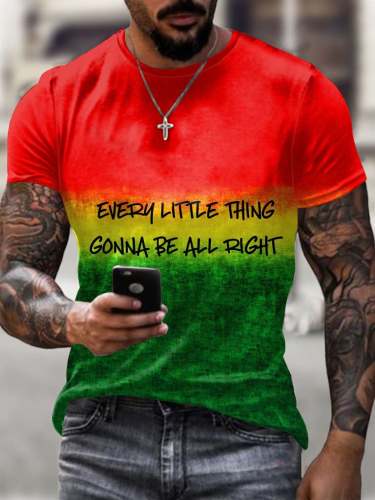 Men's Reggae Print Short Sleeve T-Shirt