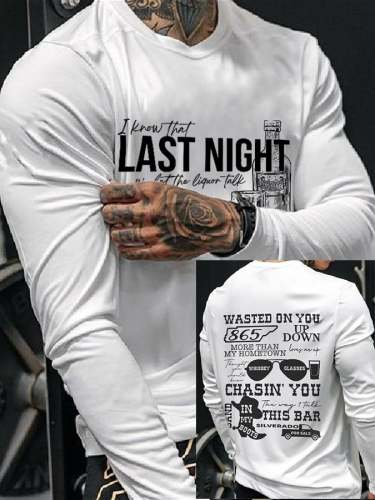 Men's Wallen Last Night We Let The Liquor Talk Long-Sleeve T-Shirt
