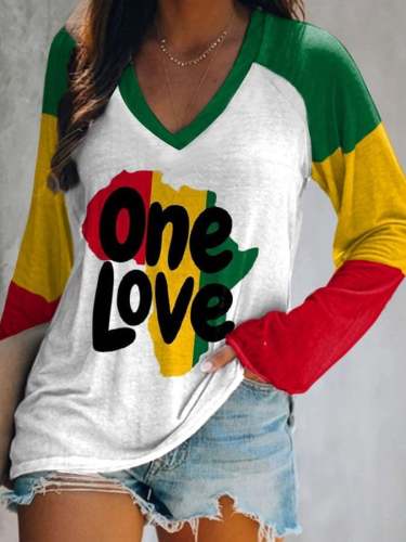 One Love Colorful Colorblock T-Shirt