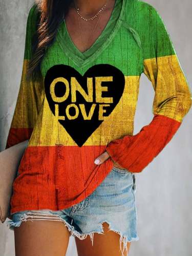 One Love Colorful Colorblock T-Shirt